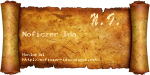 Noficzer Ida névjegykártya